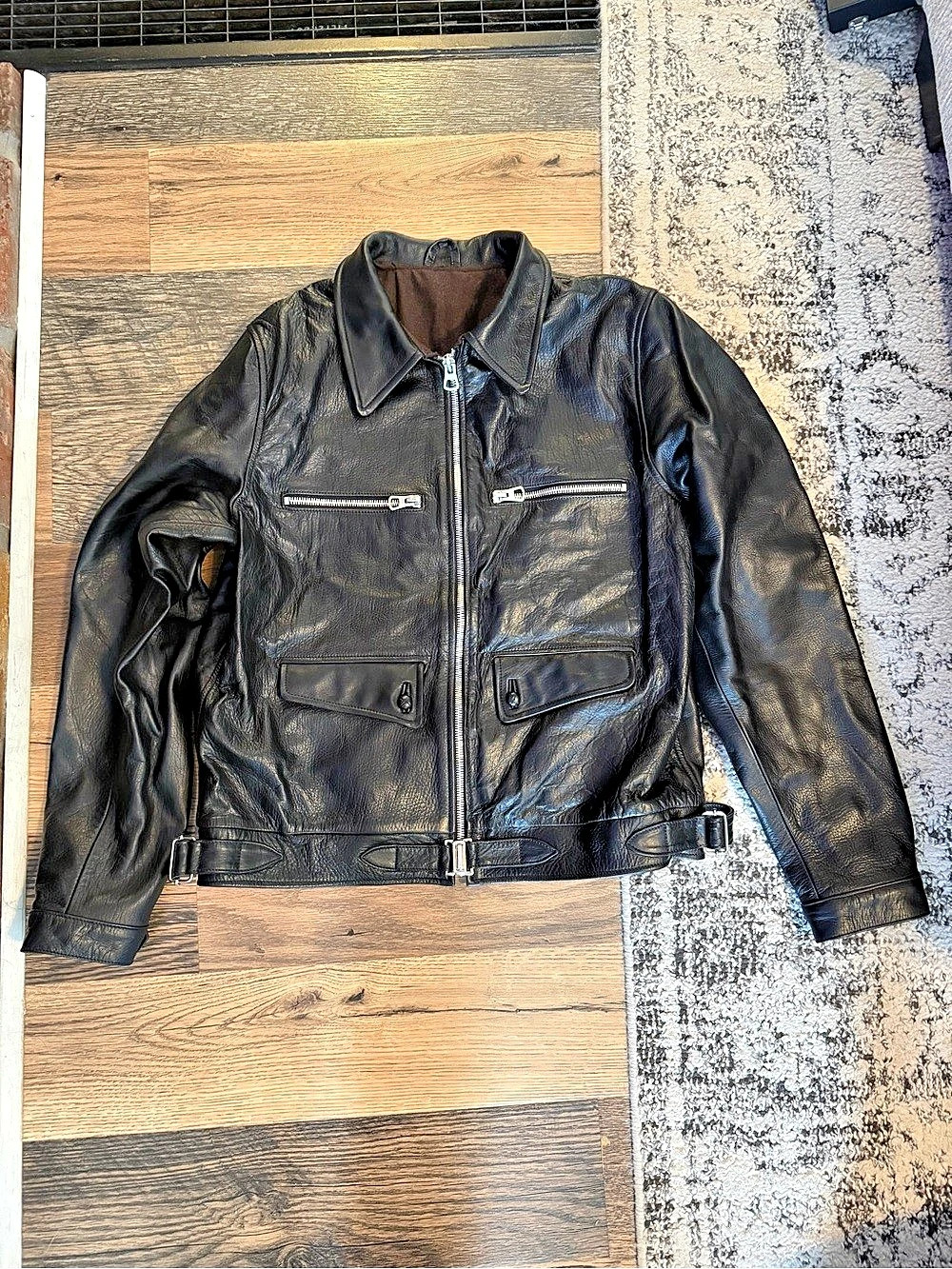 Black Genuine Leather Pilot Jacket